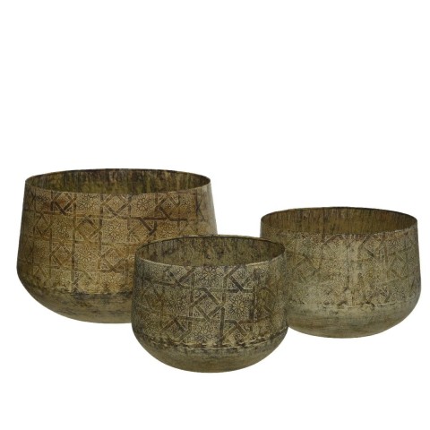 SET 3 VASI DECORATI BROWN H19